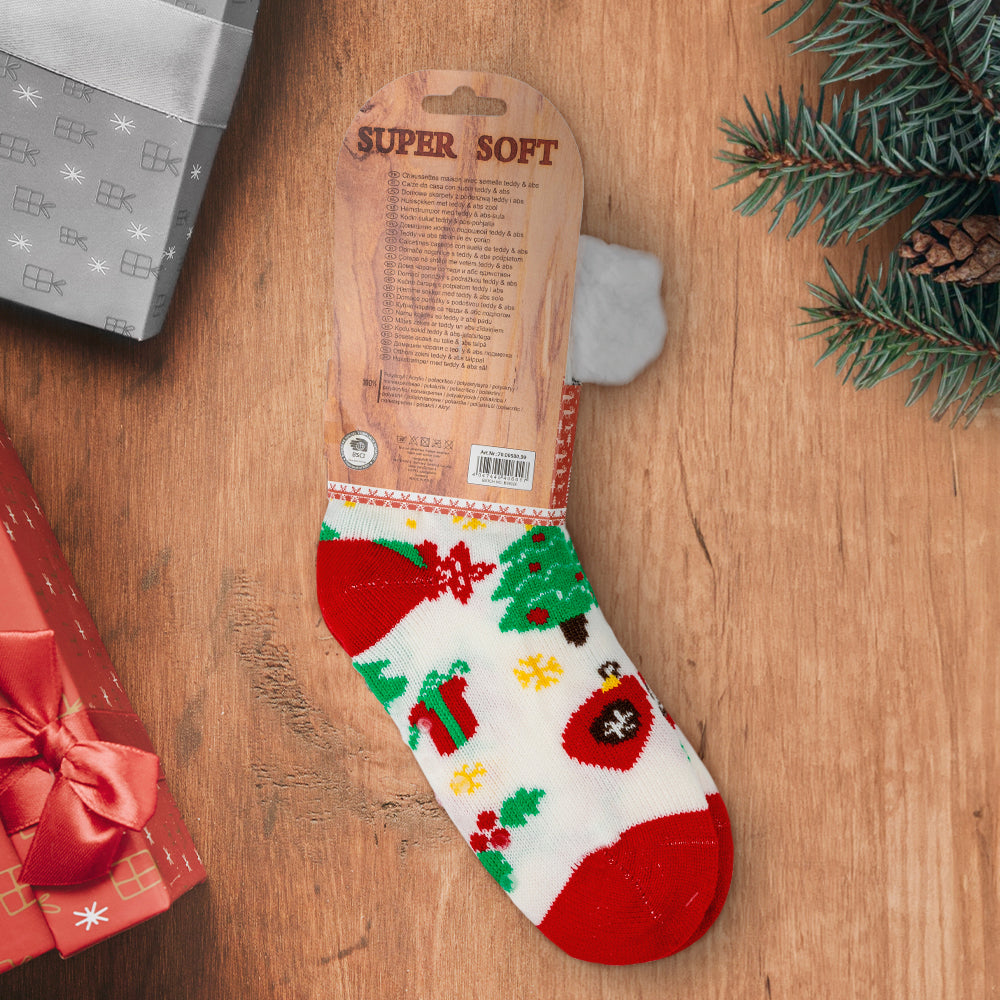 Calze invernali ABS, edizione Natalizia – Fantasia, bianche