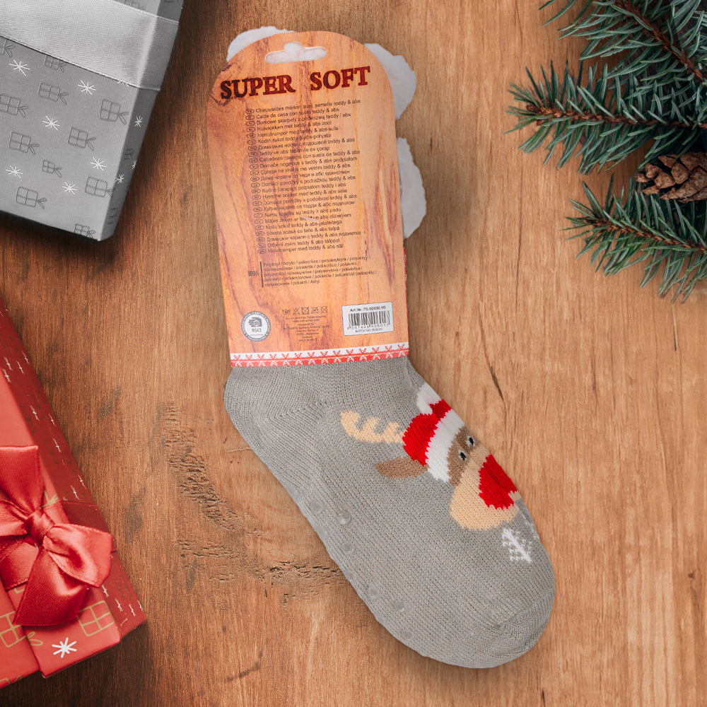 Calze invernali ABS, edizione Natalizia – Renna, grigie