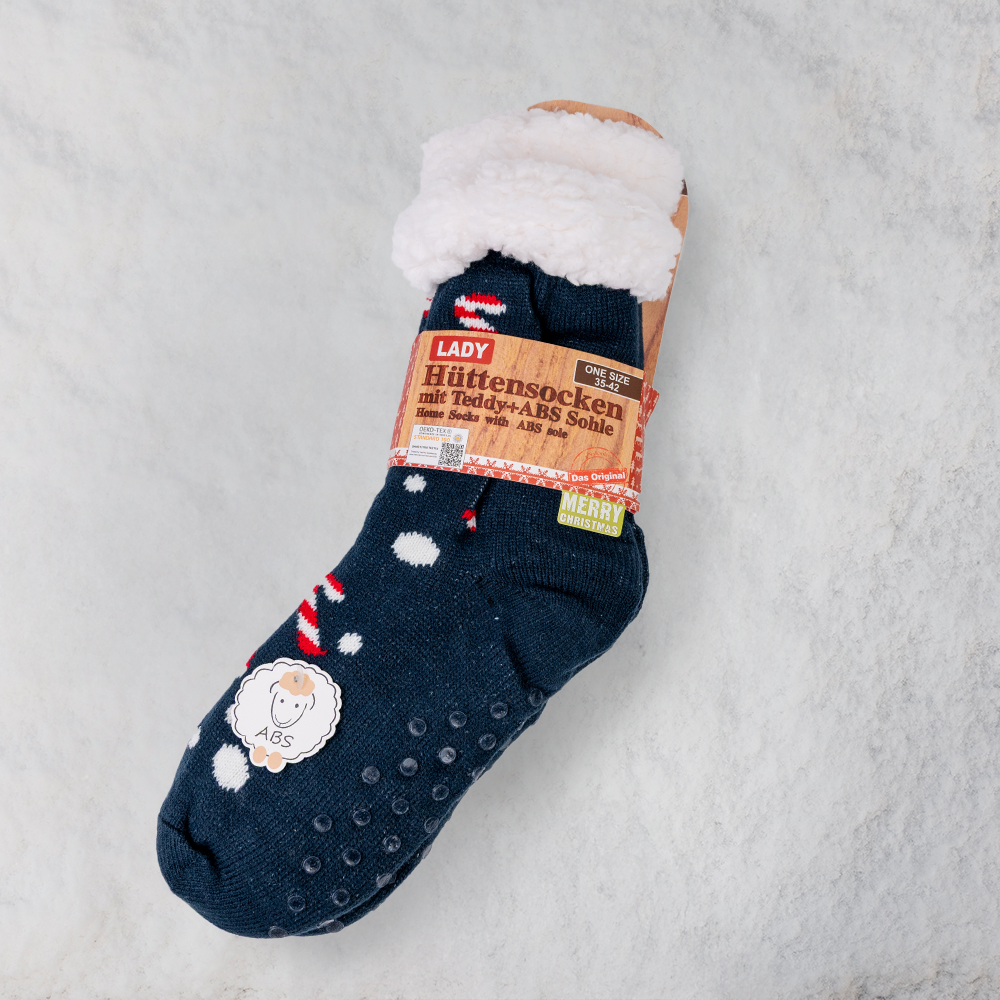 Calze invernali ABS, edizione Natalizia – Fantasia, blu