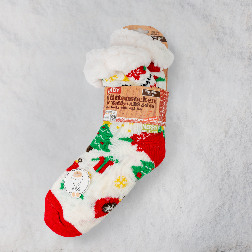Calze invernali ABS, edizione Natalizia – Fantasia, bianche