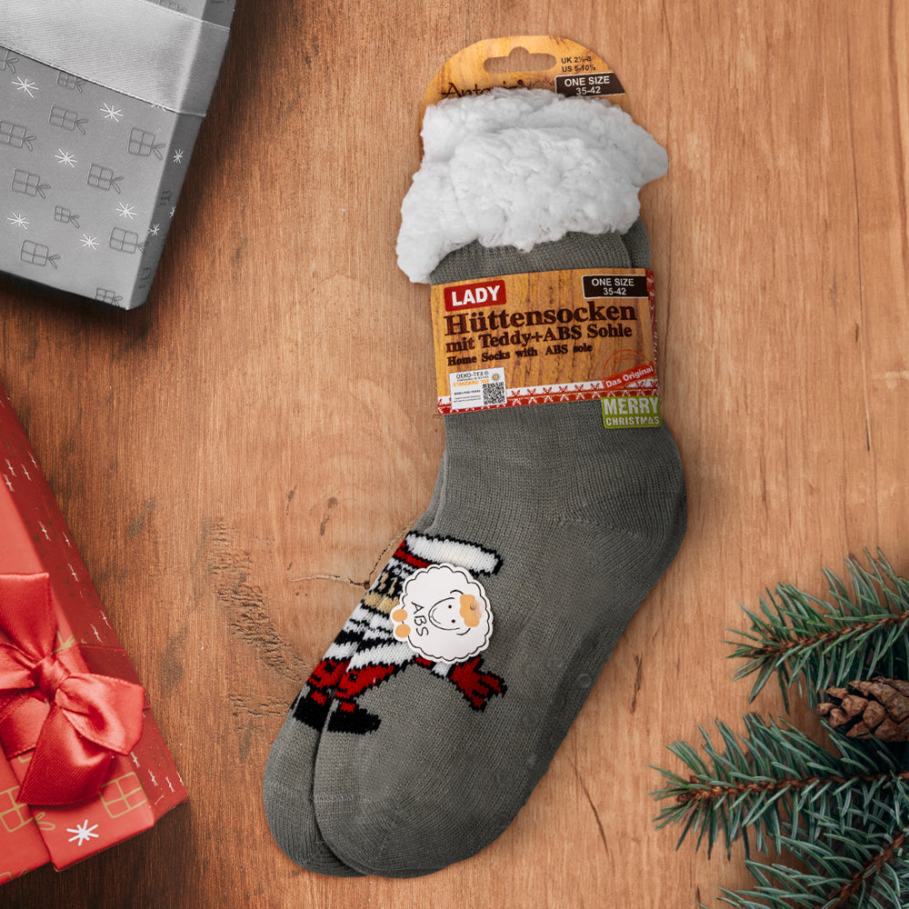 Calze invernali ABS edizione Natalizia - Babbo Natale grigie