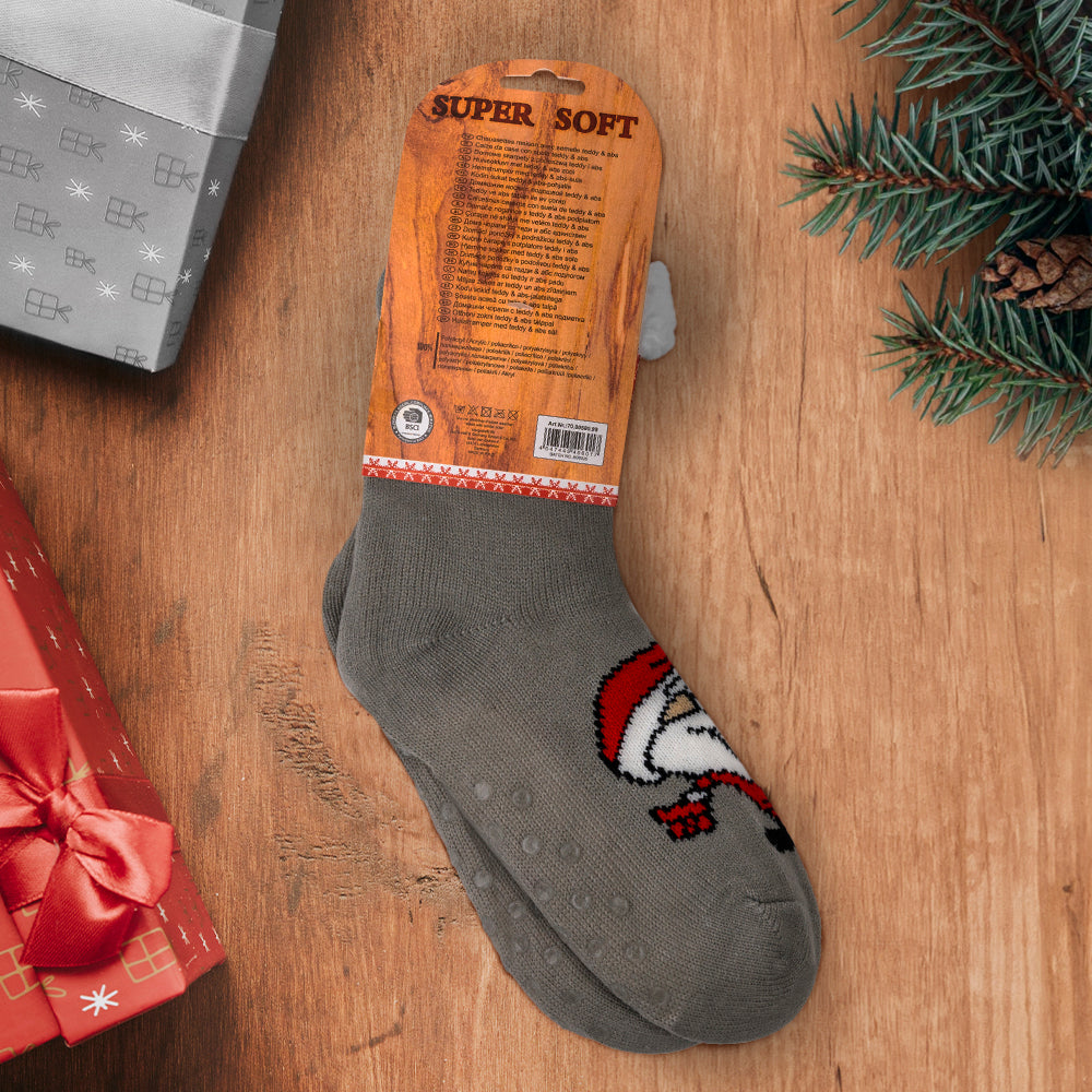 Calze invernali ABS edizione Natalizia - Babbo Natale grigie