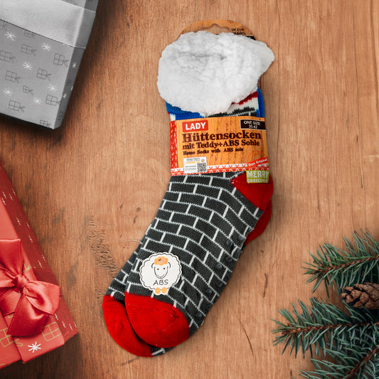 Calze invernali ABS, edizione Natalizia – Caminetto, blu