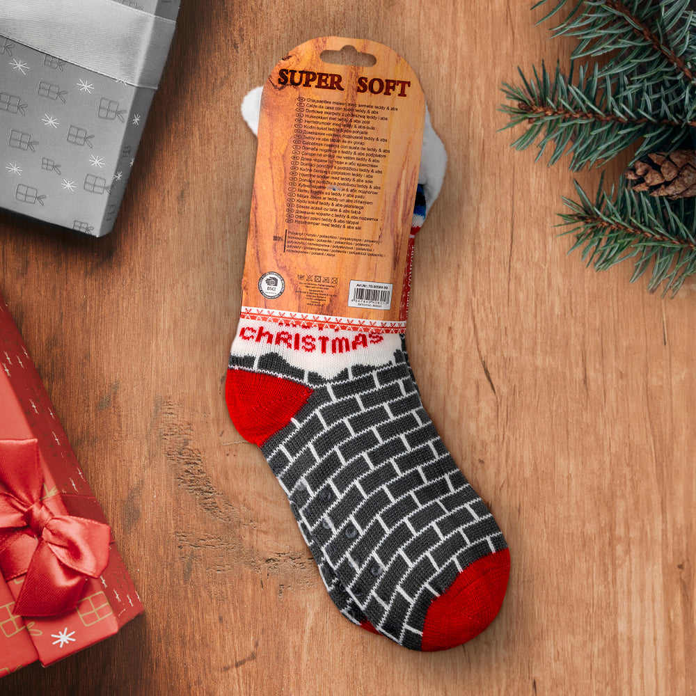 Calze invernali ABS, edizione Natalizia – Caminetto, blu