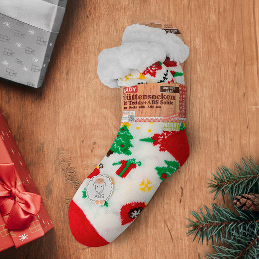 Calze invernali ABS, edizione Natalizia – Fantasia, bianche