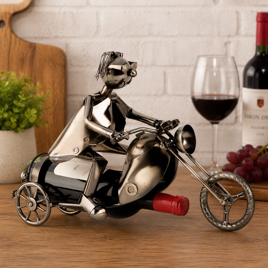 Portabottiglie da vino 'Motociclista'